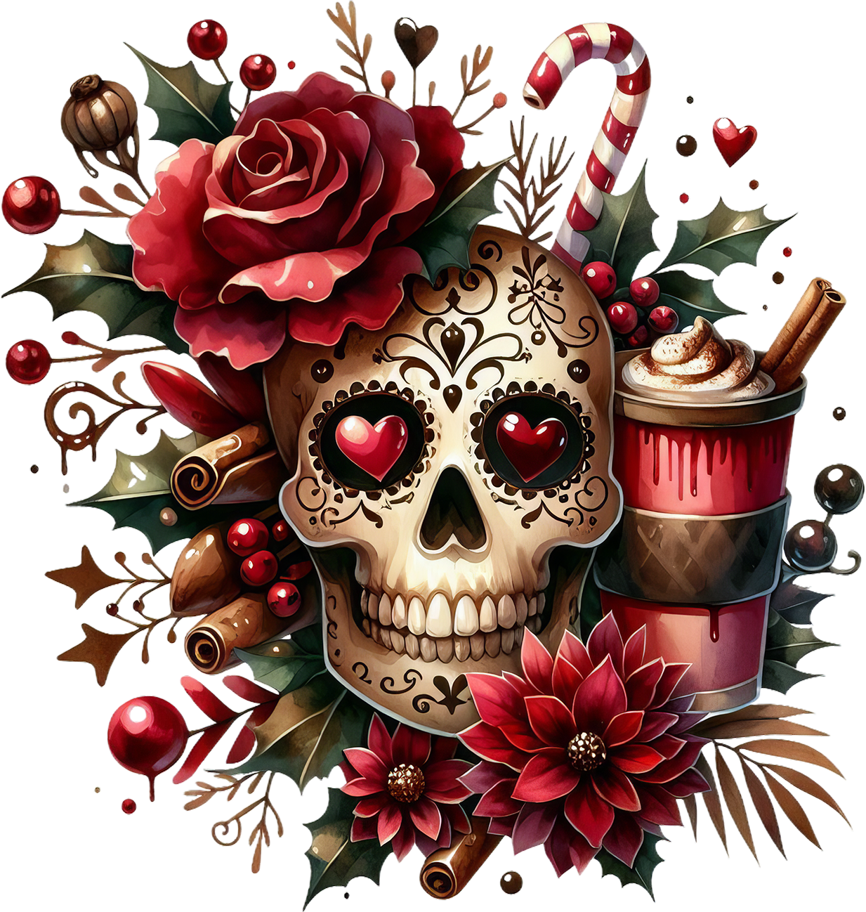 Christmas skulls Design