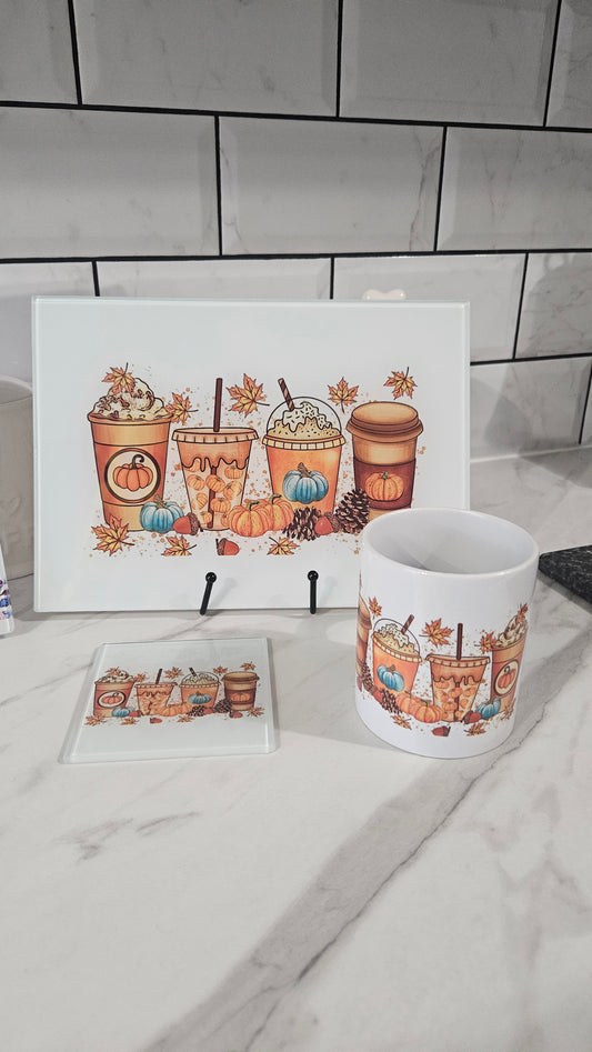 Mug, coaster & placemat set