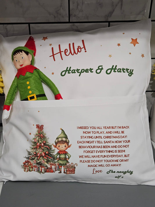 Personalised Elf Return Pillow.